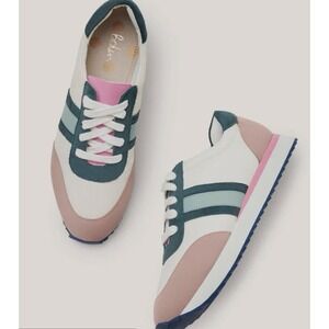 BODEN May EVA Trainers White, Teal, & Pink Size 39 EU NWOT Suede & Leather